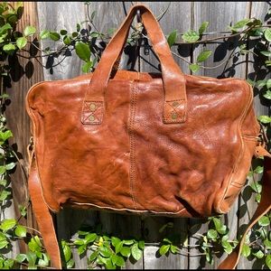 Cole Haan Weekender Duffel Travel Distressed Leather Bag